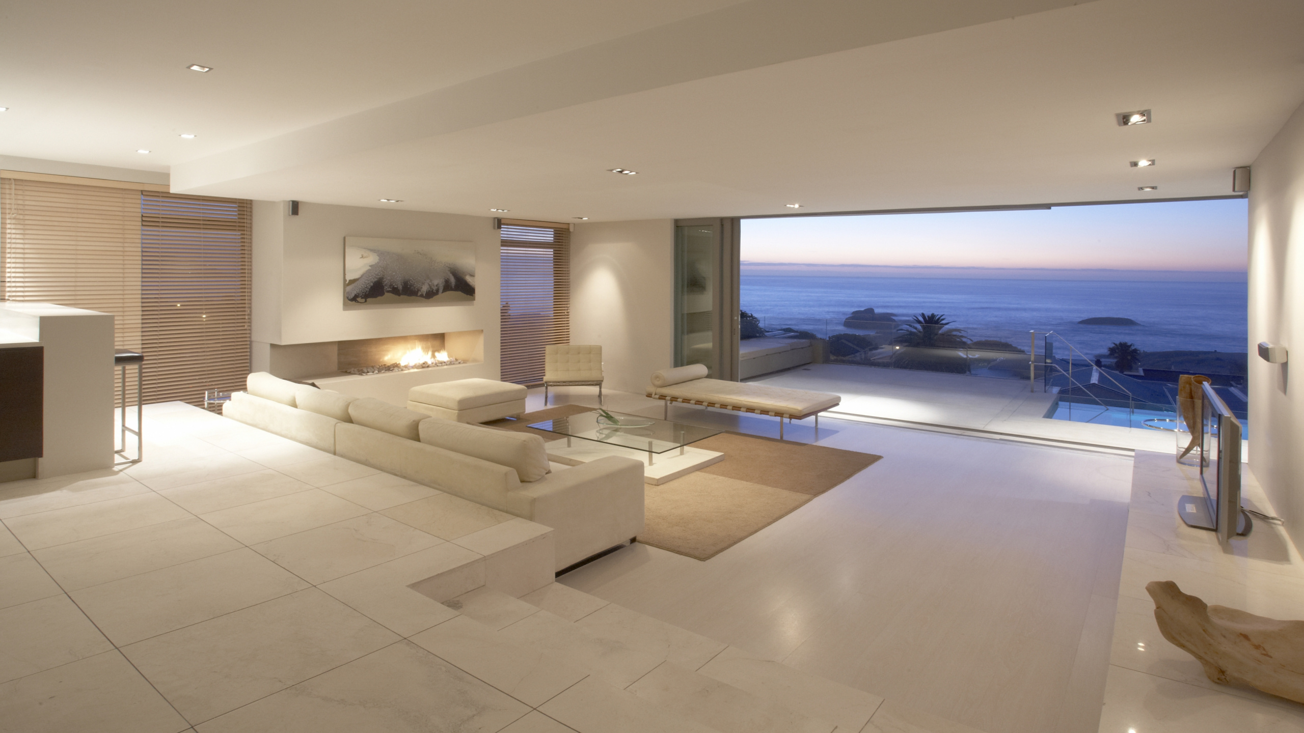 Wallpaper White Sectional Couch on White Ceramic Floor Tiles, WQHD, QHD ...