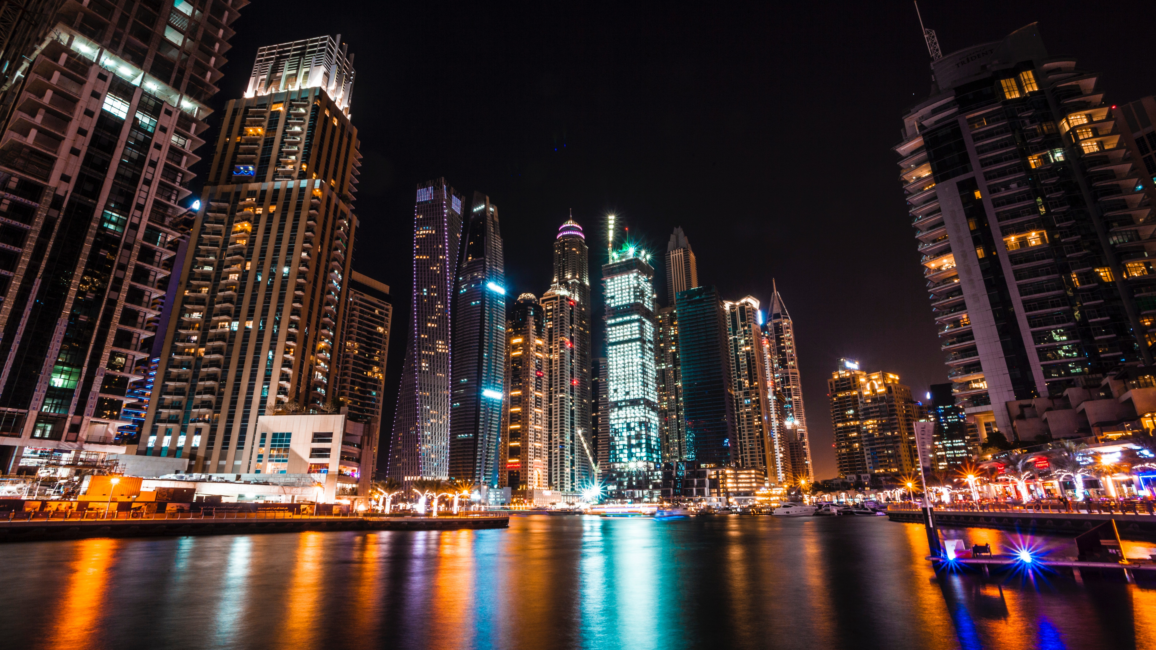 Wallpaper City Skyline During Night Time, 4K Ultra HD Background ...