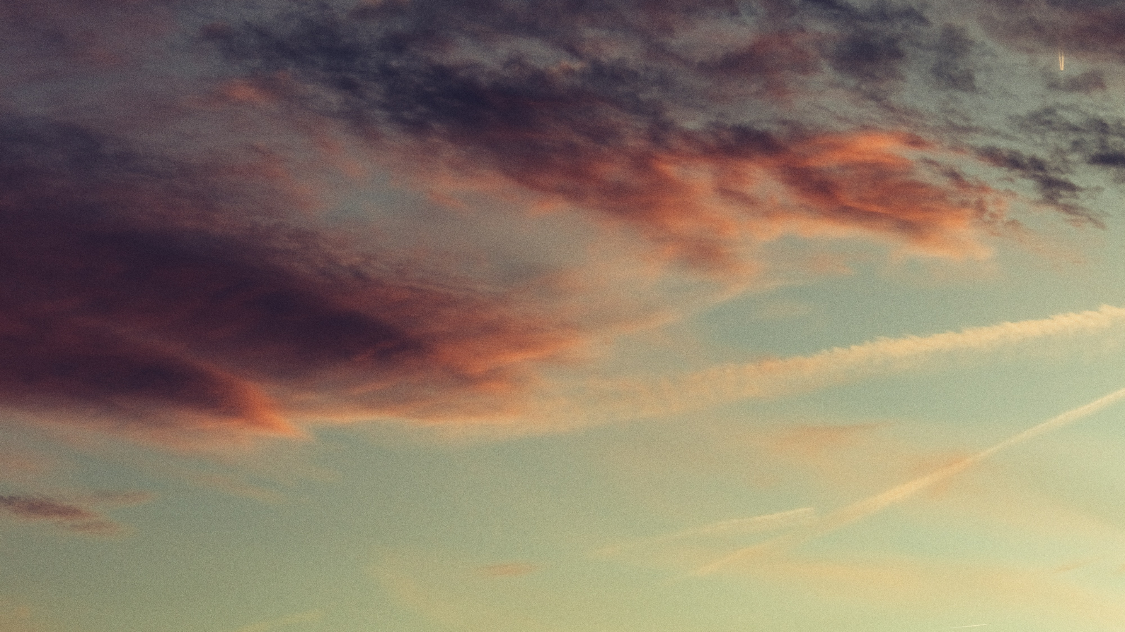 Wallspic Wallpaper Cumulus, Cloud, Afterglow, Horizon, Sunset, 4K Ultra HD ...