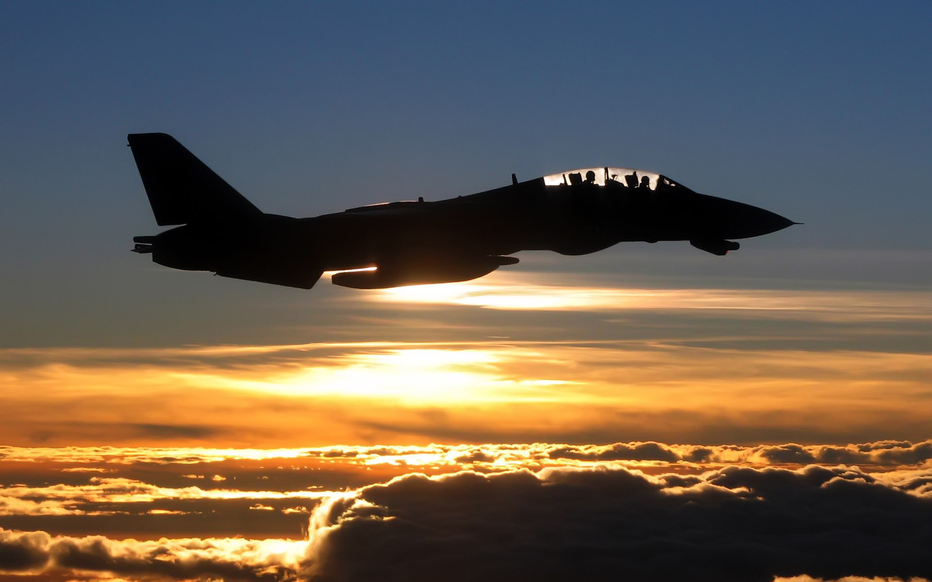 Wallpaper Fighter flight sunset sky silhouette 5120x2880 UHD 5K  Picture Image