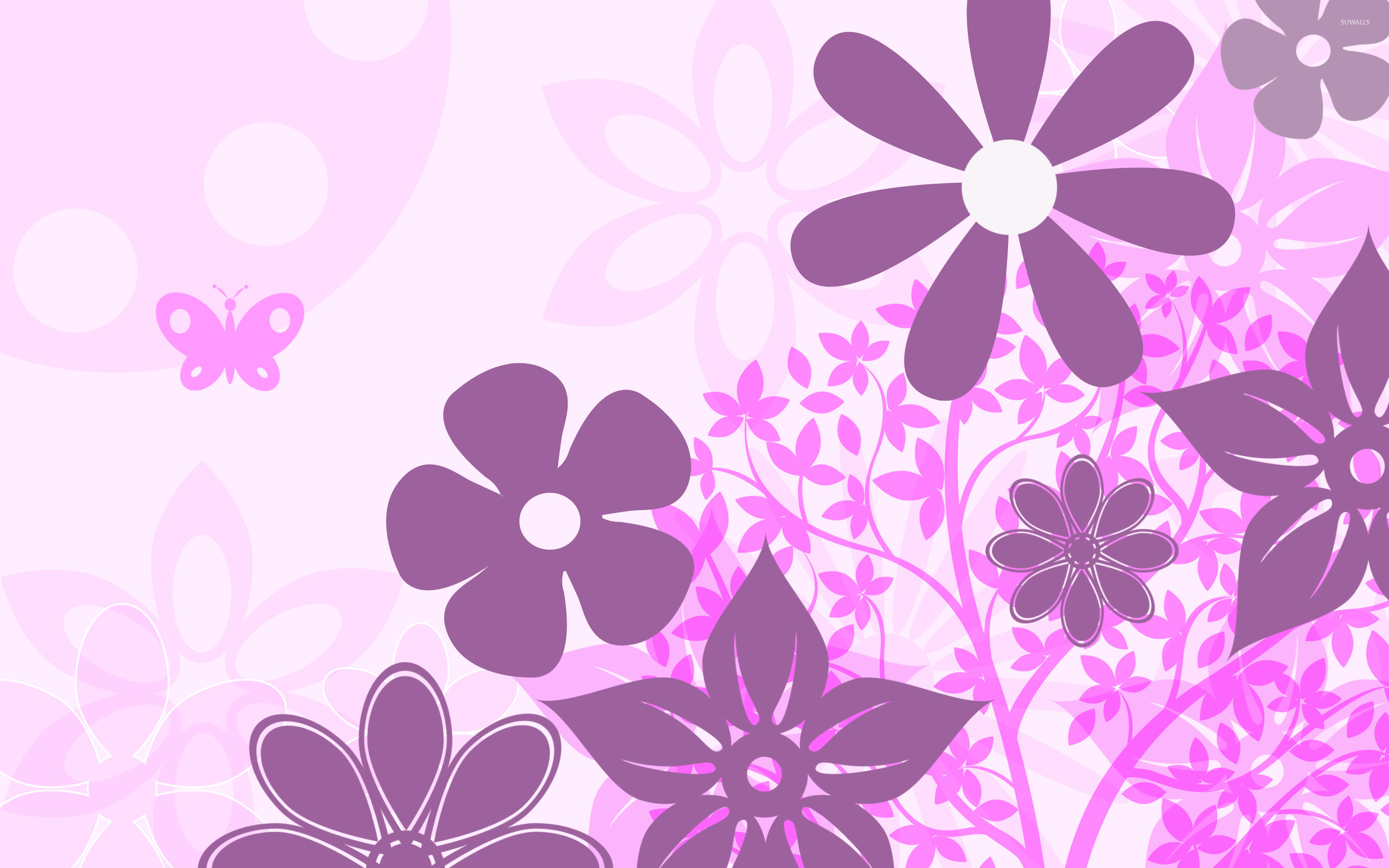 Light Purple Handdrawn Flowers Aesthetic Mobile Phone Wallpaper Background  Vertical Backgrounds  PSD Free Download  Pikbest