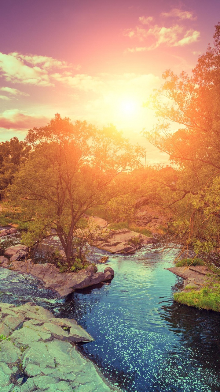 Sonnenuntergang, Sonnenaufgang, Cloud, Wasser, Wasserressourcen. Wallpaper in 720x1280 Resolution