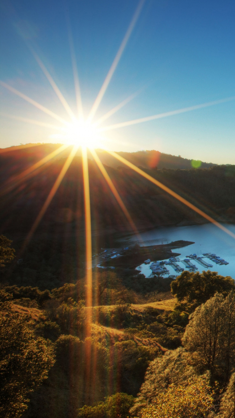 性质, 反射, 早上, 储存器, 高地 壁纸 750x1334 允许