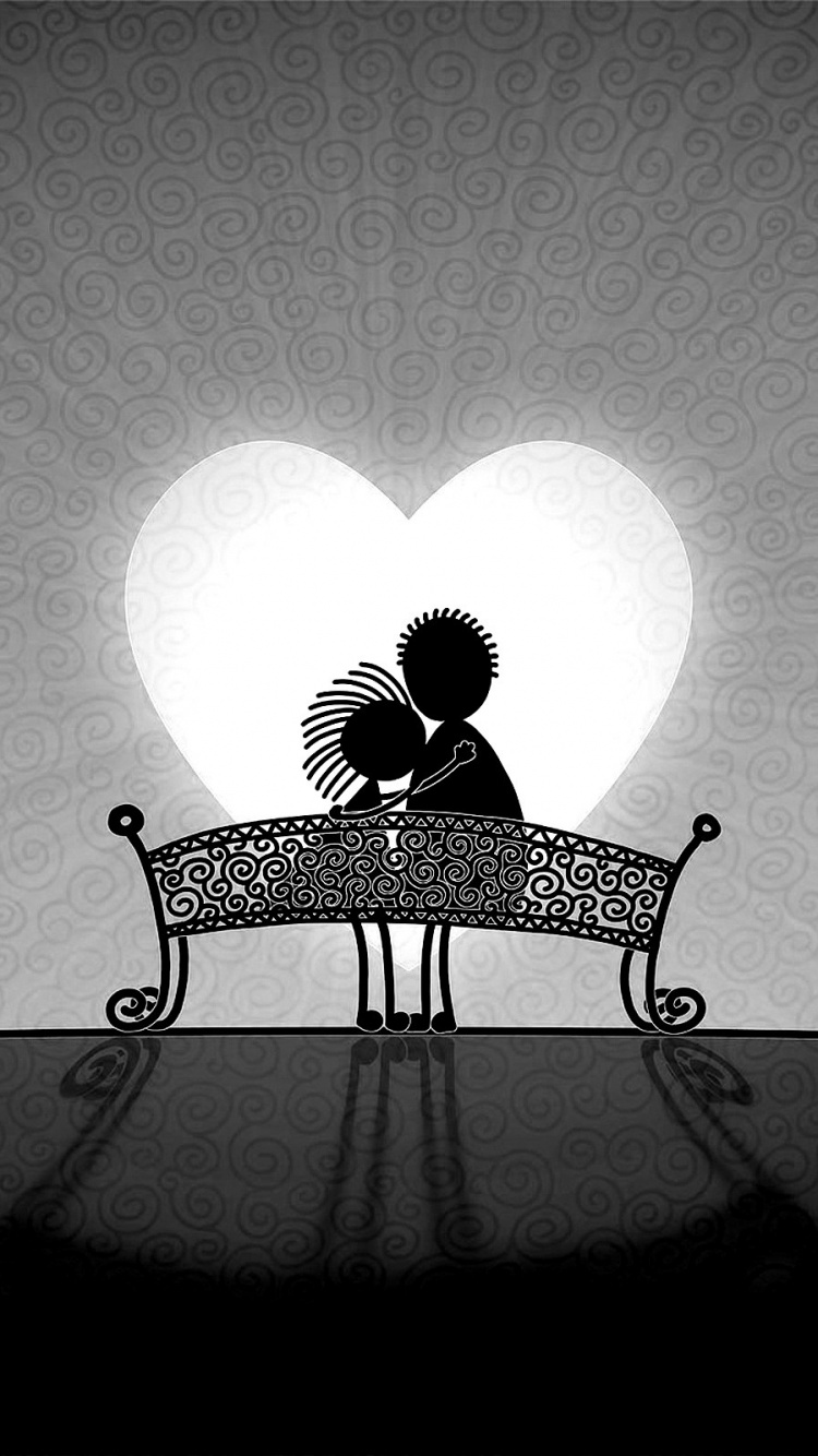 Negro, Luz, Monocromo, Pareja, Felicidad. Wallpaper in 750x1334 Resolution