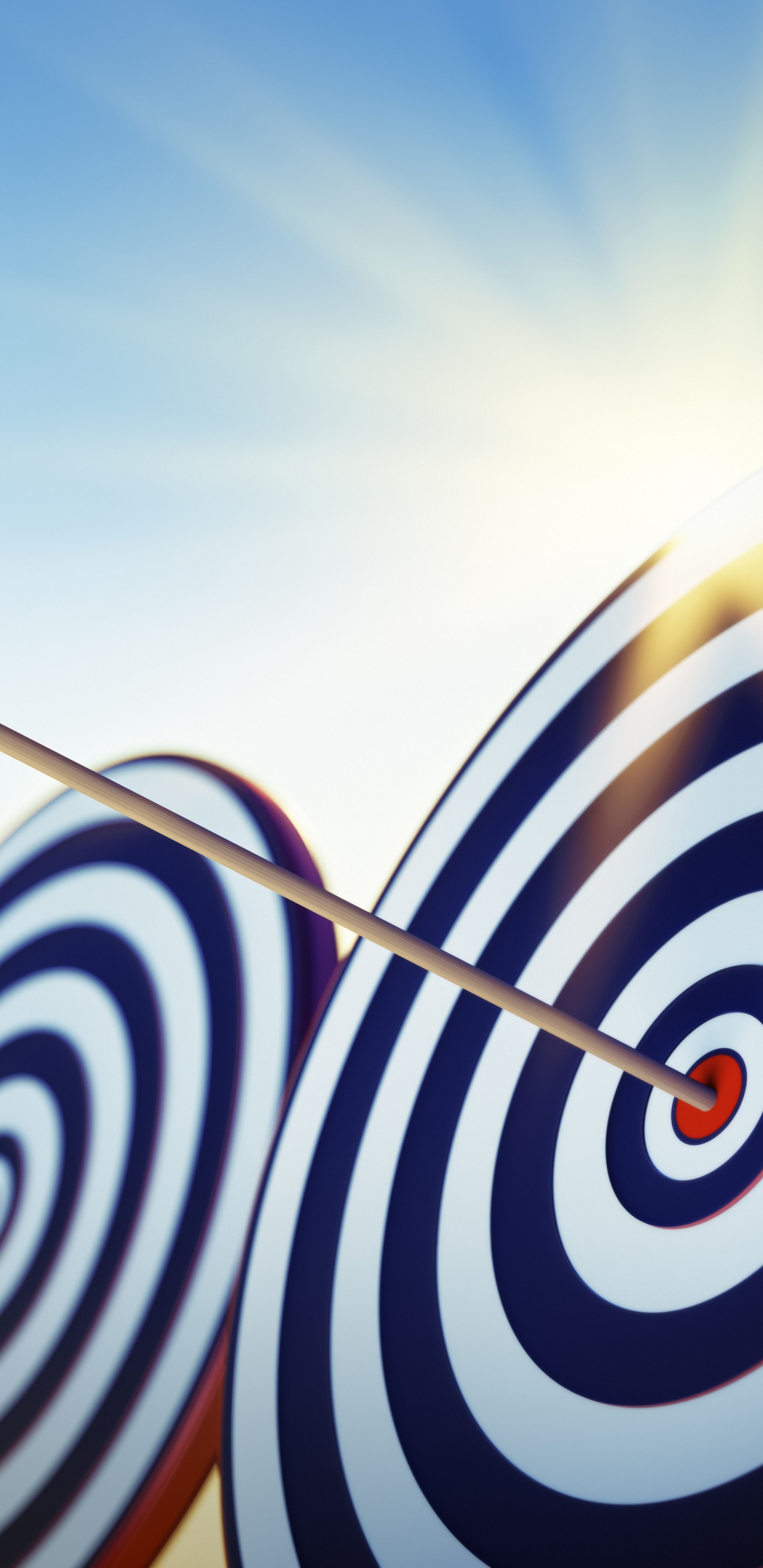 Weißes Und Rotes Rundes Licht. Wallpaper in 1440x2960 Resolution