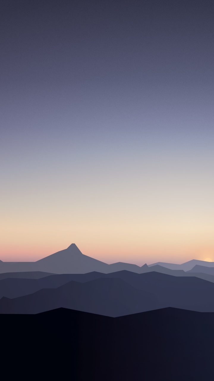 地平线, 山脉, 余辉, 日出, 气氛 壁纸 720x1280 允许