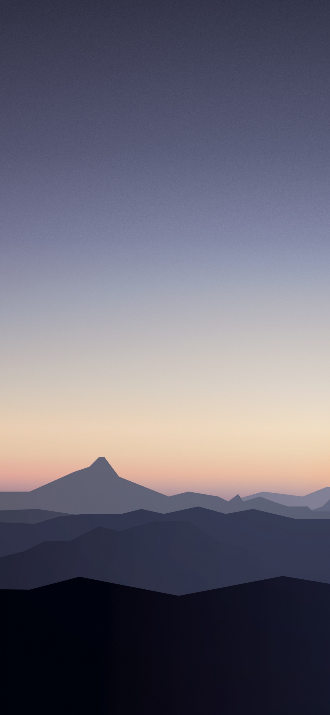 Silhouette Der Berge Bei Sonnenuntergang. Wallpaper in 1125x2436 Resolution