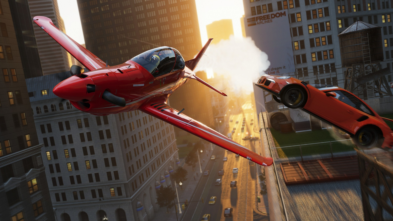 Die Crew 2, Playstation 4, Xbox One, Ubisoft, Air Racing. Wallpaper in 1366x768 Resolution
