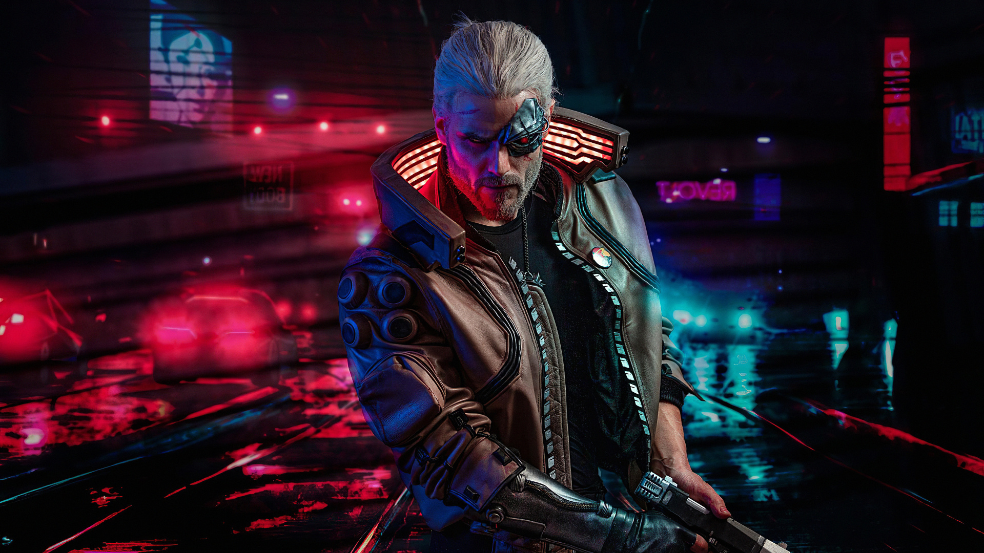 Cyberpunk 2077, Geralt de Rivia, The Witcher, Rendimiento, Electrónica. Wallpaper in 1920x1080 Resolution