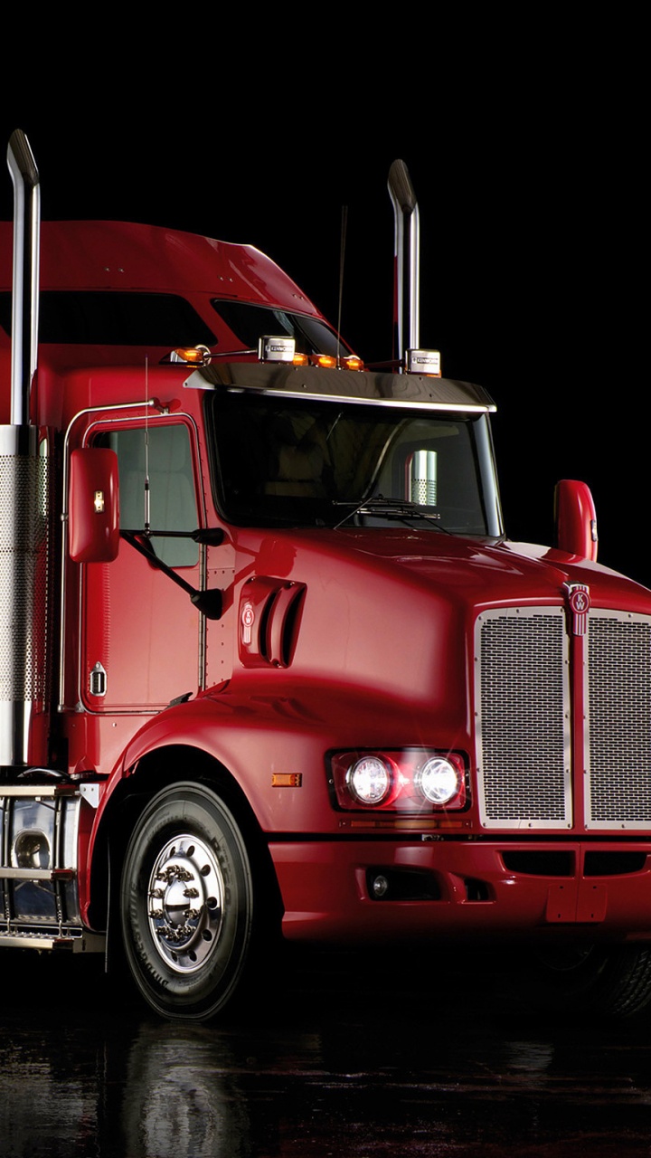 Red and White Freight Truck. Wallpaper in 720x1280 Resolution