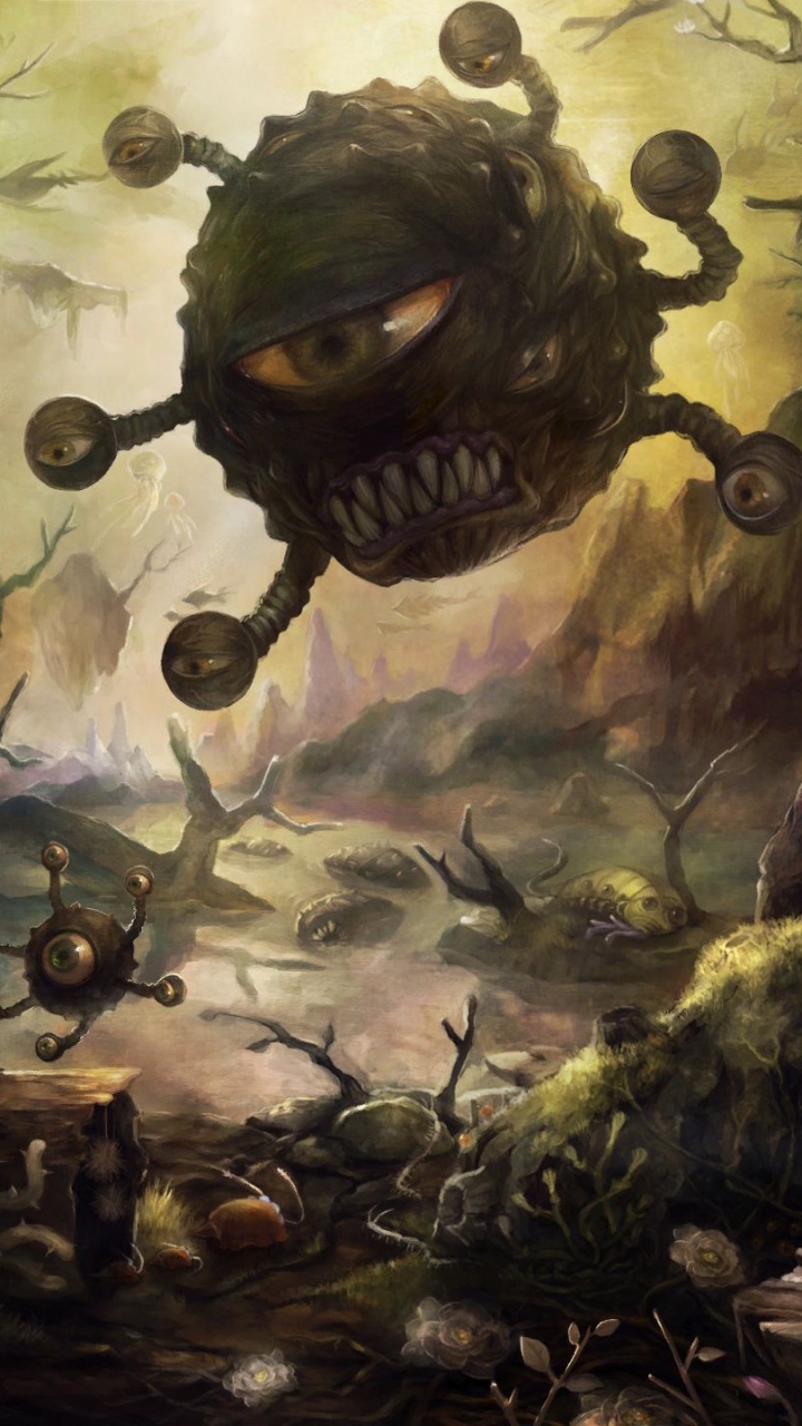 Peinture Crâne et Fleurs Noir et Marron. Wallpaper in 720x1280 Resolution