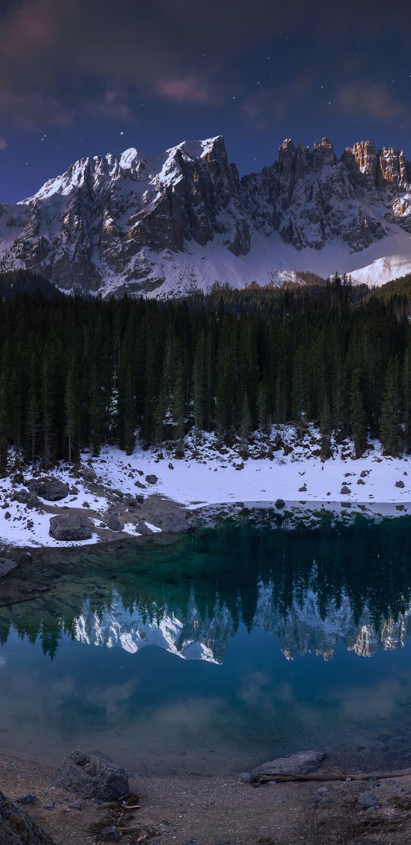 Reflexión, Naturaleza, Paisaje Natural, Montaña, Las Formaciones Montañosas. Wallpaper in 1440x2960 Resolution