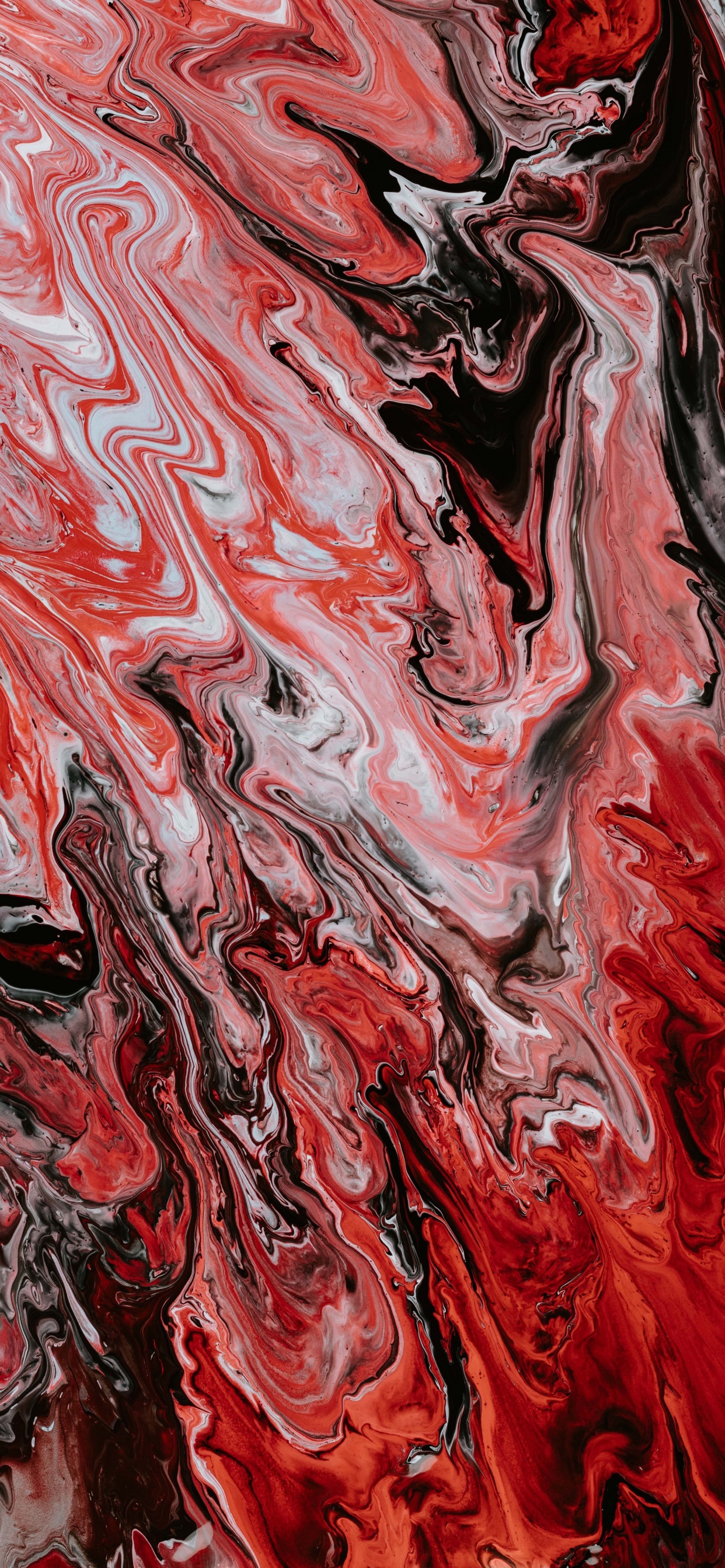 Pintura Abstracta Roja Blanca y Negra. Wallpaper in 1242x2688 Resolution