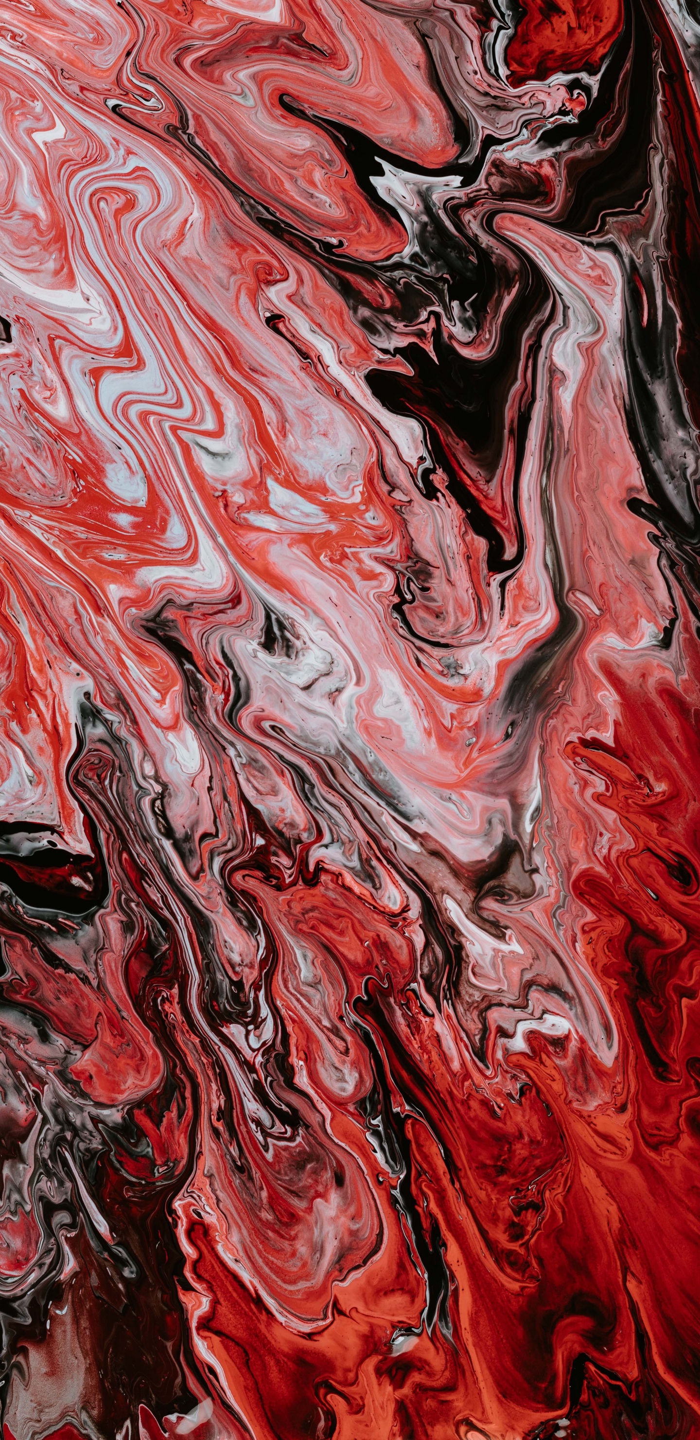 Pintura Abstracta Roja Blanca y Negra. Wallpaper in 1440x2960 Resolution