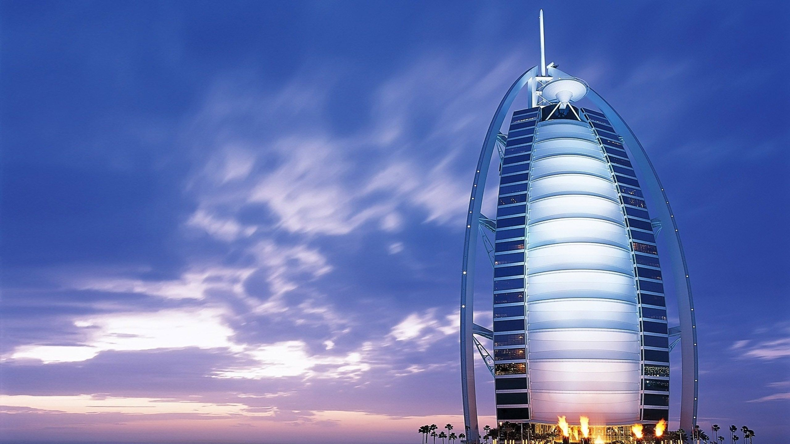 阿拉伯塔, 哈利法塔, 里程碑, 塔块, 大海 壁纸 2560x1440 允许