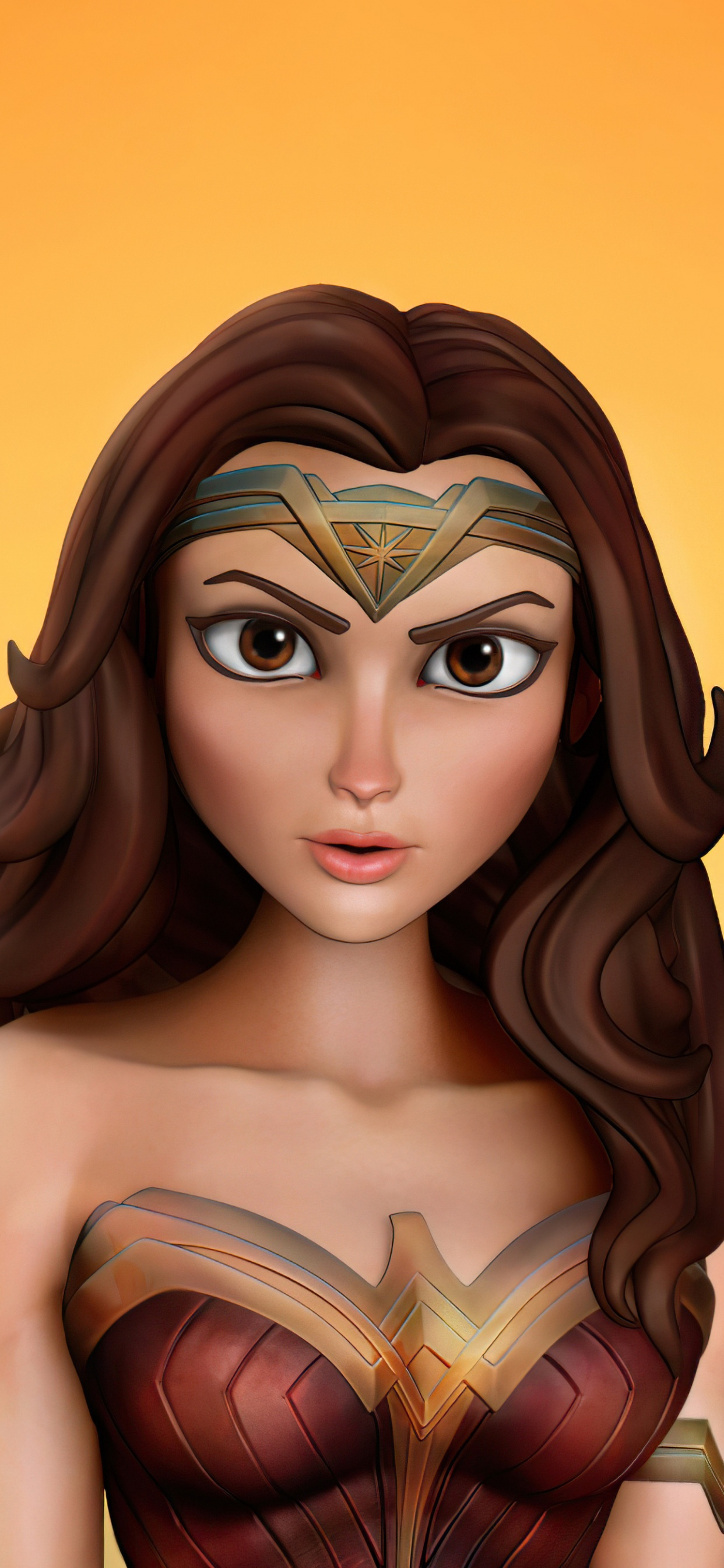 la Mujer Maravilla, Superhéroe, Superman, Entrecejo, Cabello. Wallpaper in 1242x2688 Resolution