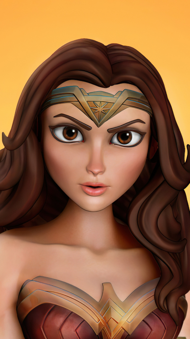 Wonder Woman, Superhero, Superman, Forehead, Hair. Wallpaper in 750x1334 Resolution