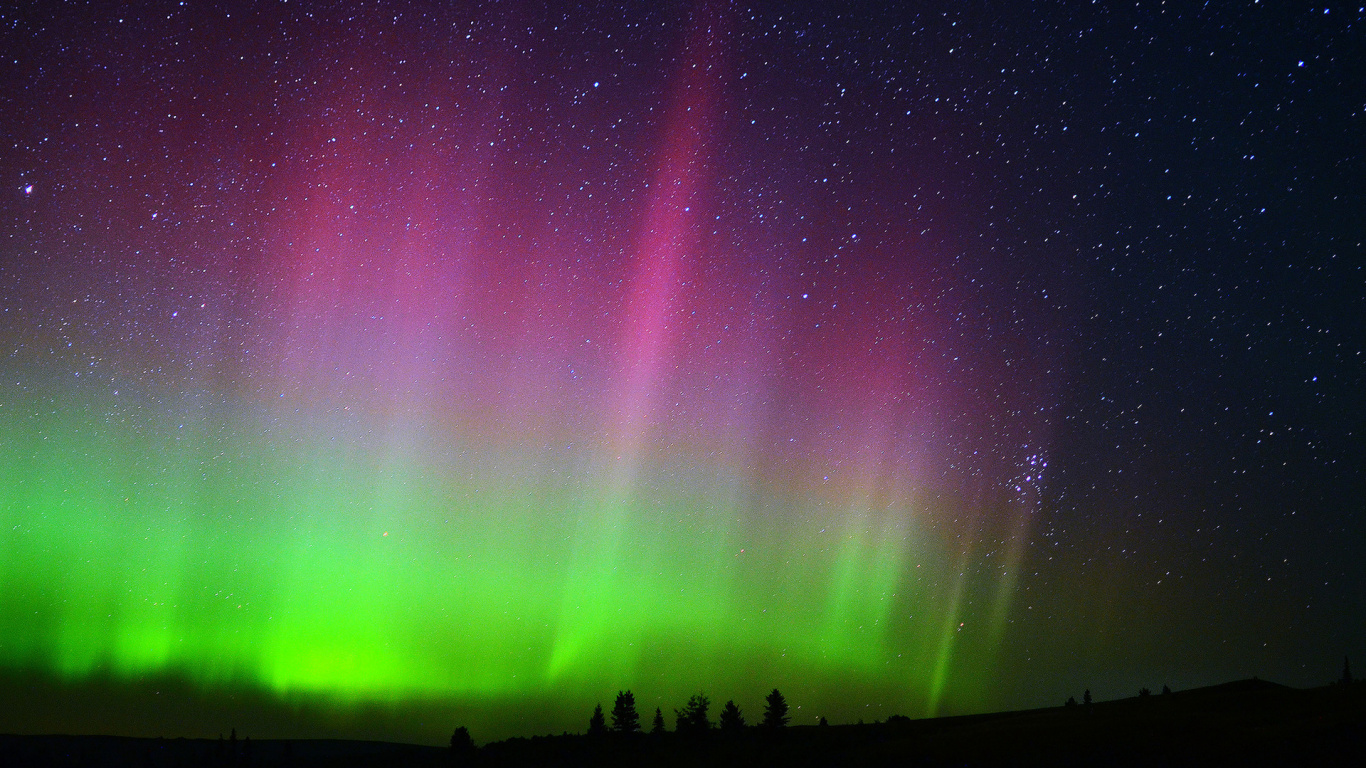 Aurora, Naturaleza, Luz, Ambiente, Viento Solar. Wallpaper in 1366x768 Resolution