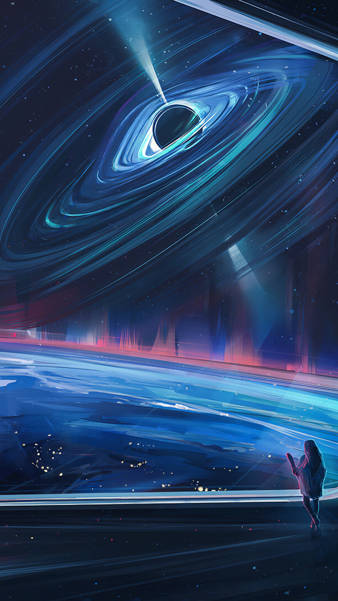 Red and Blue Light Digital Wallpaper. Wallpaper in 1080x1920 Resolution