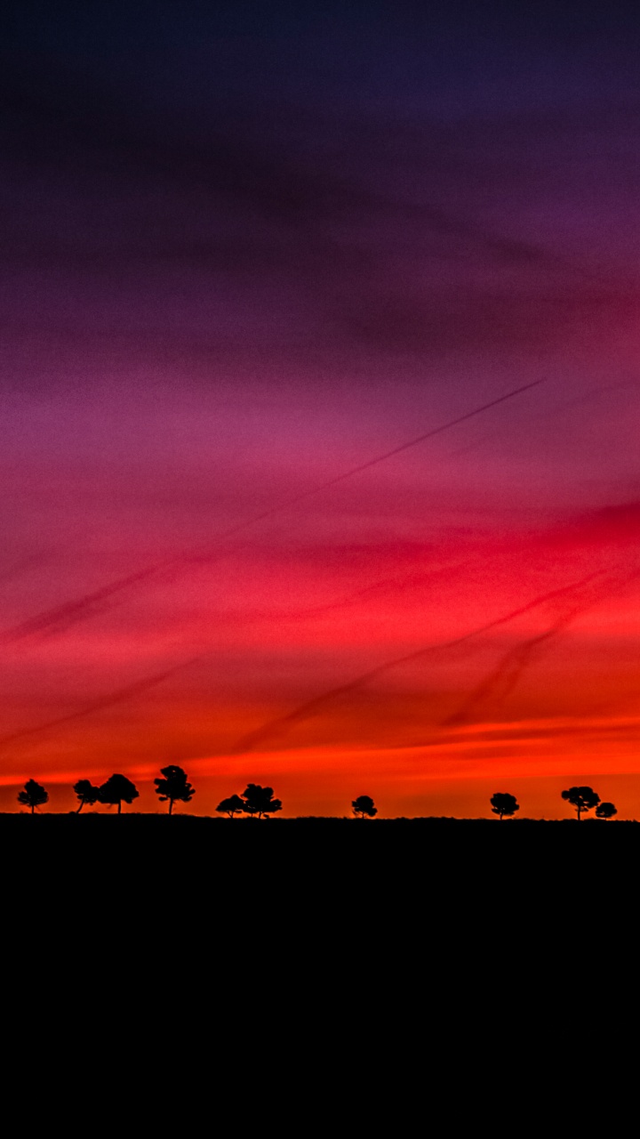 Paisaje Rojo, Puesta, Mañana, Afterglow, Rojo. Wallpaper in 720x1280 Resolution