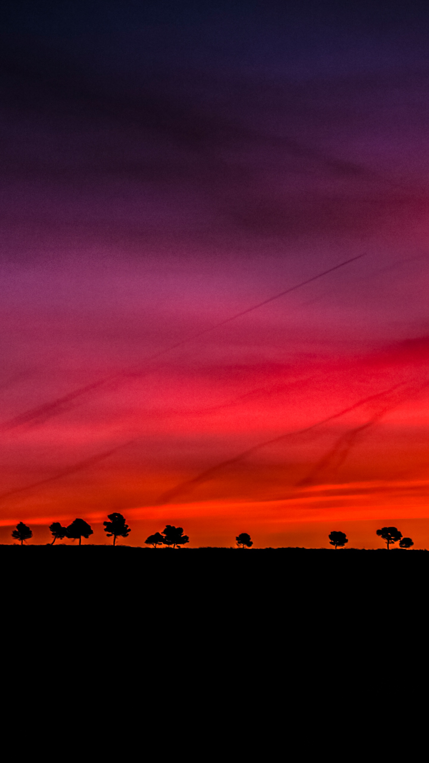 Paysage Rouge, Matin, Afterglow, Red, Horizon. Wallpaper in 1440x2560 Resolution