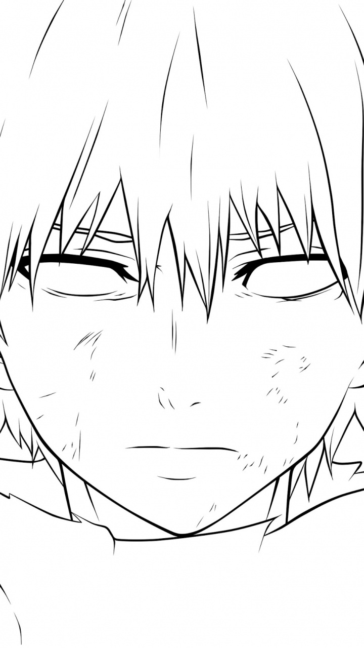 肯kaneki, 东京食尸鬼, 线技术, 绘画, 着色簿 壁纸 720x1280 允许