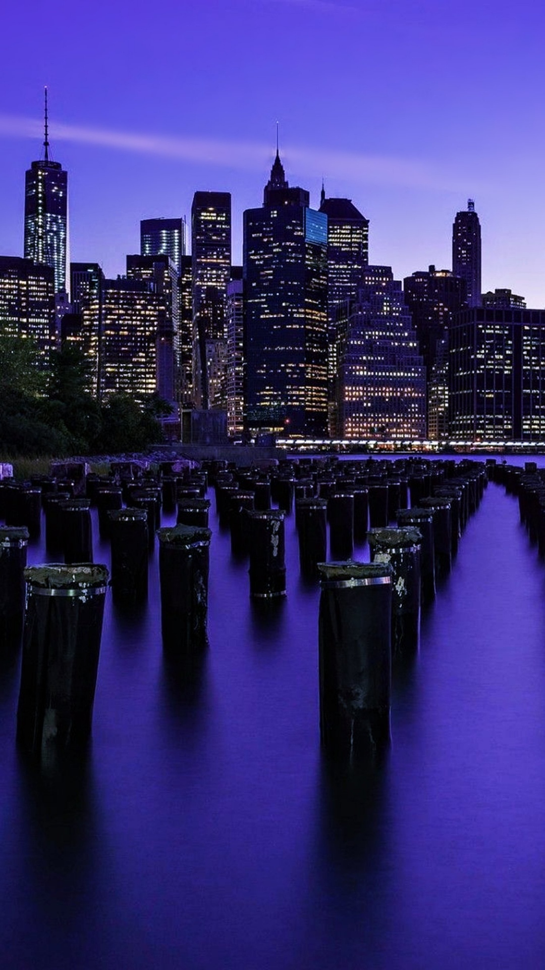 城市景观, 城市, 反射, 天际线, 紫色的 壁纸 1080x1920 允许