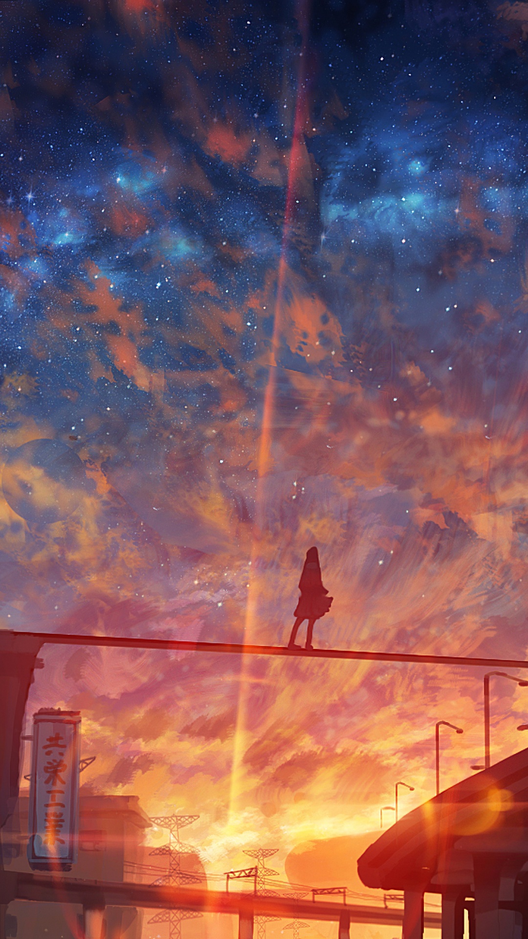Kunst, Illustration, Anime, Cloud, Atmosphäre. Wallpaper in 1080x1920 Resolution