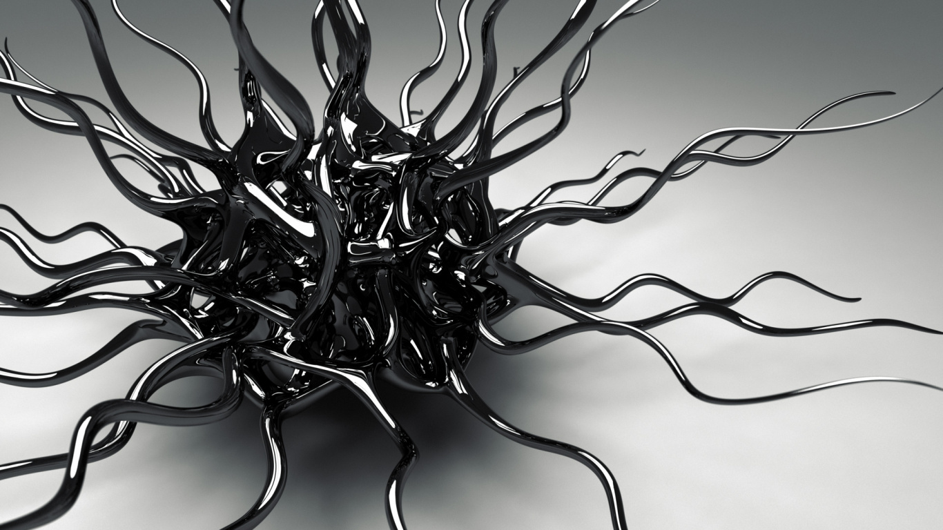 Black and White Abstract Illustration. Wallpaper in 1366x768 Resolution