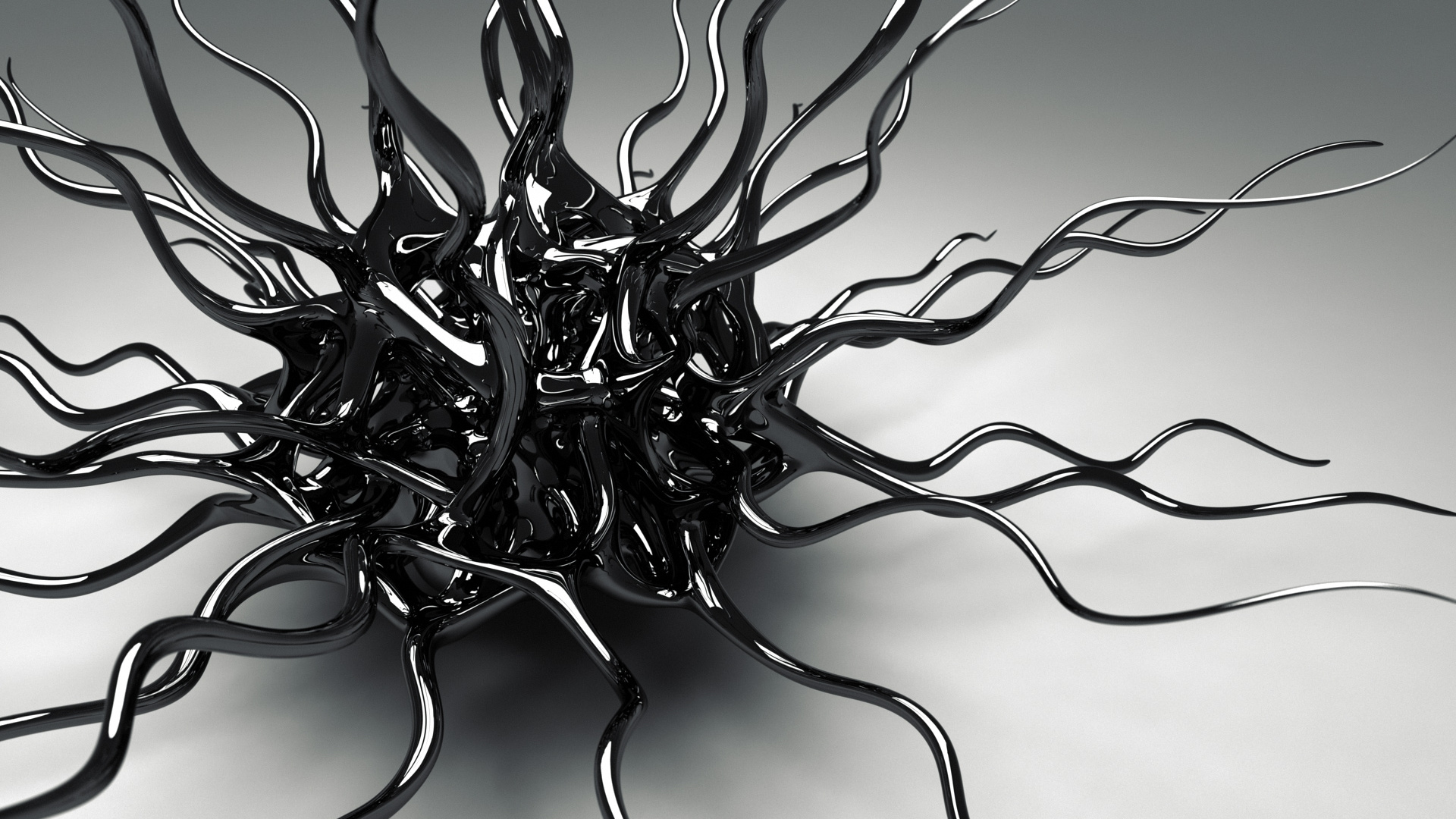 Black and White Abstract Illustration. Wallpaper in 1920x1080 Resolution