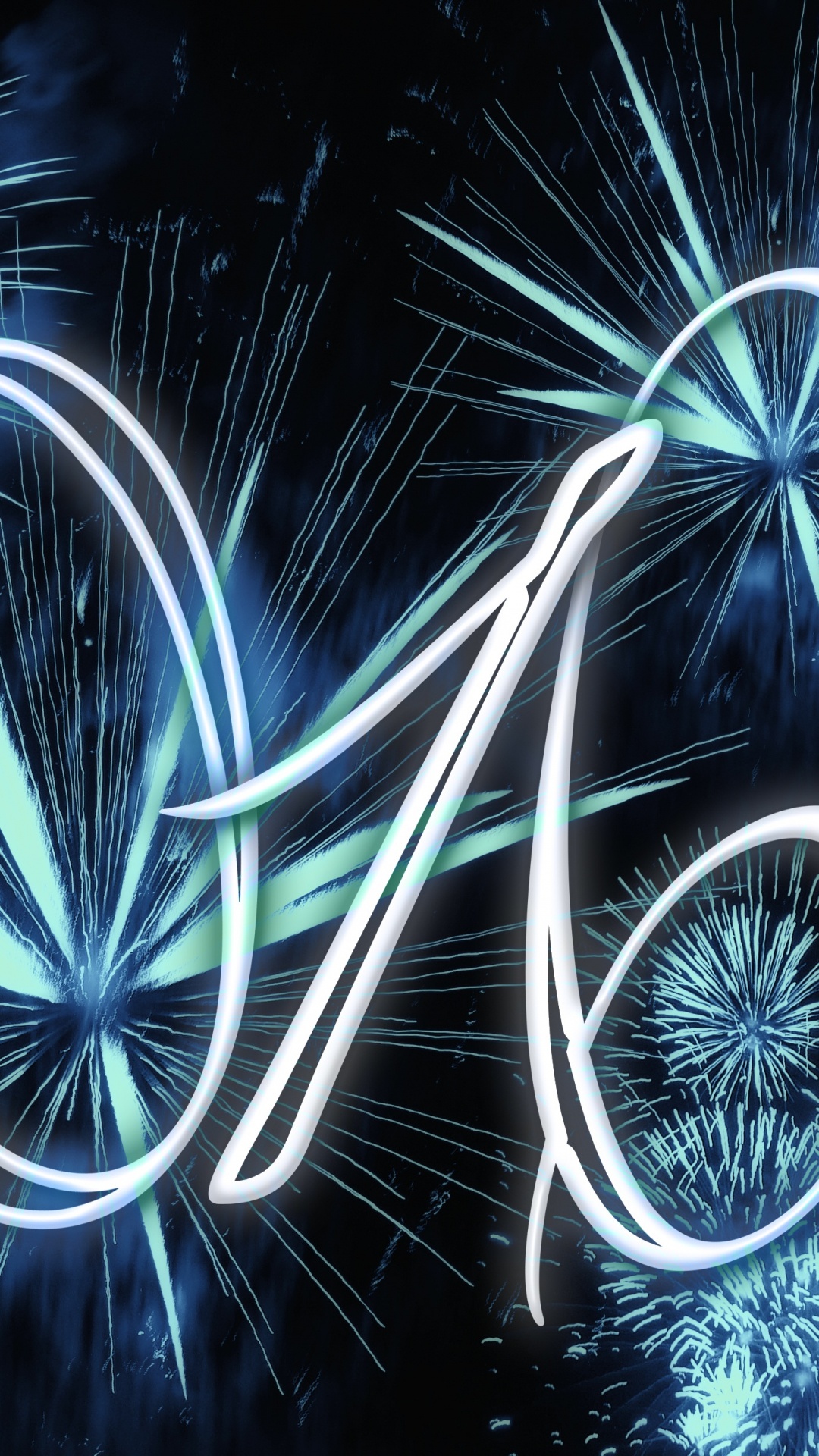 Neujahr, Silvester, Feuerwerk, Neue Jahre Tag, Neon. Wallpaper in 1080x1920 Resolution