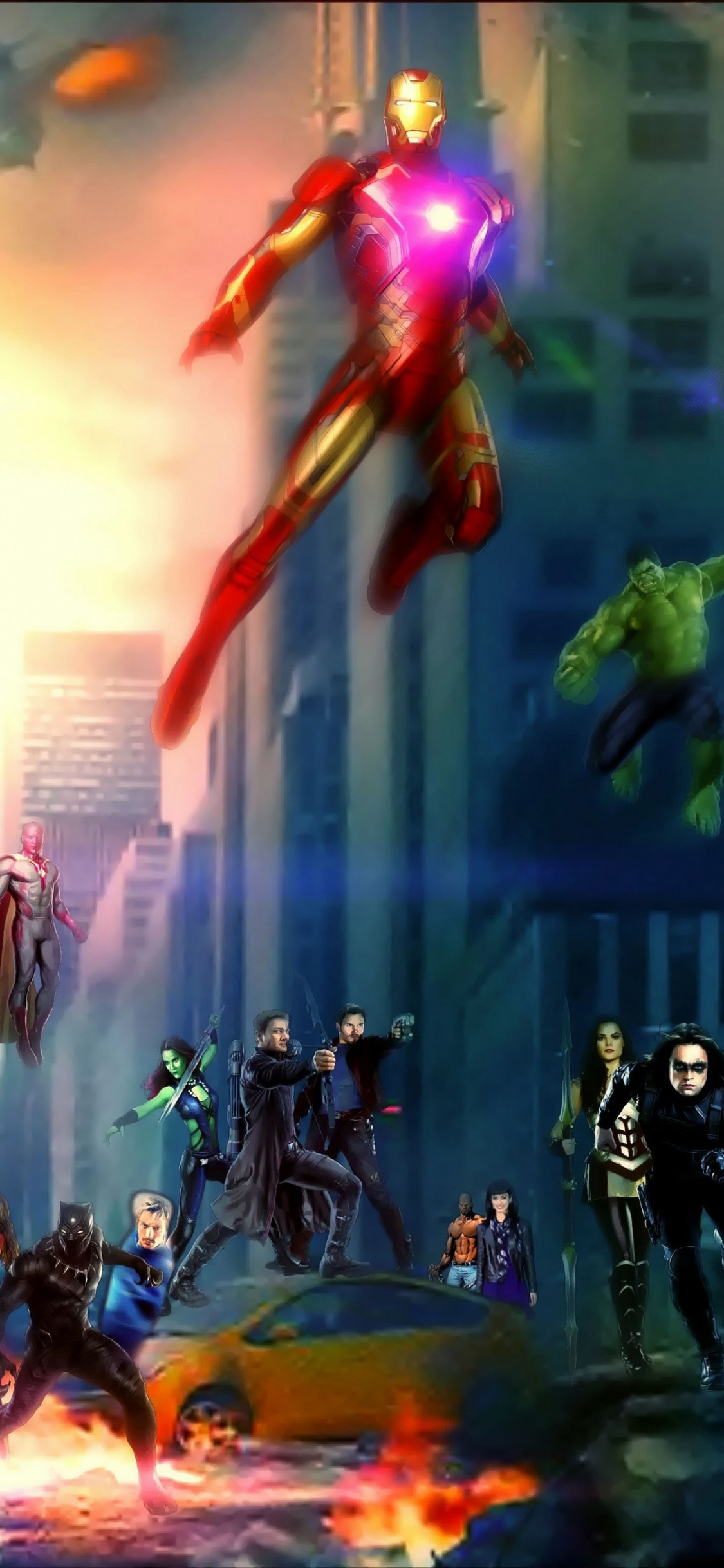 Les Gens en Chemises Noires et Chapeau Rouge et Blanc Dansant Sur Scène. Wallpaper in 1125x2436 Resolution