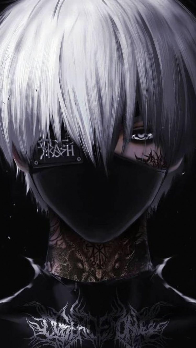L'anime, Ken Kaneki, Tokyo Ghoul, Cil, Purple. Wallpaper in 750x1334 Resolution