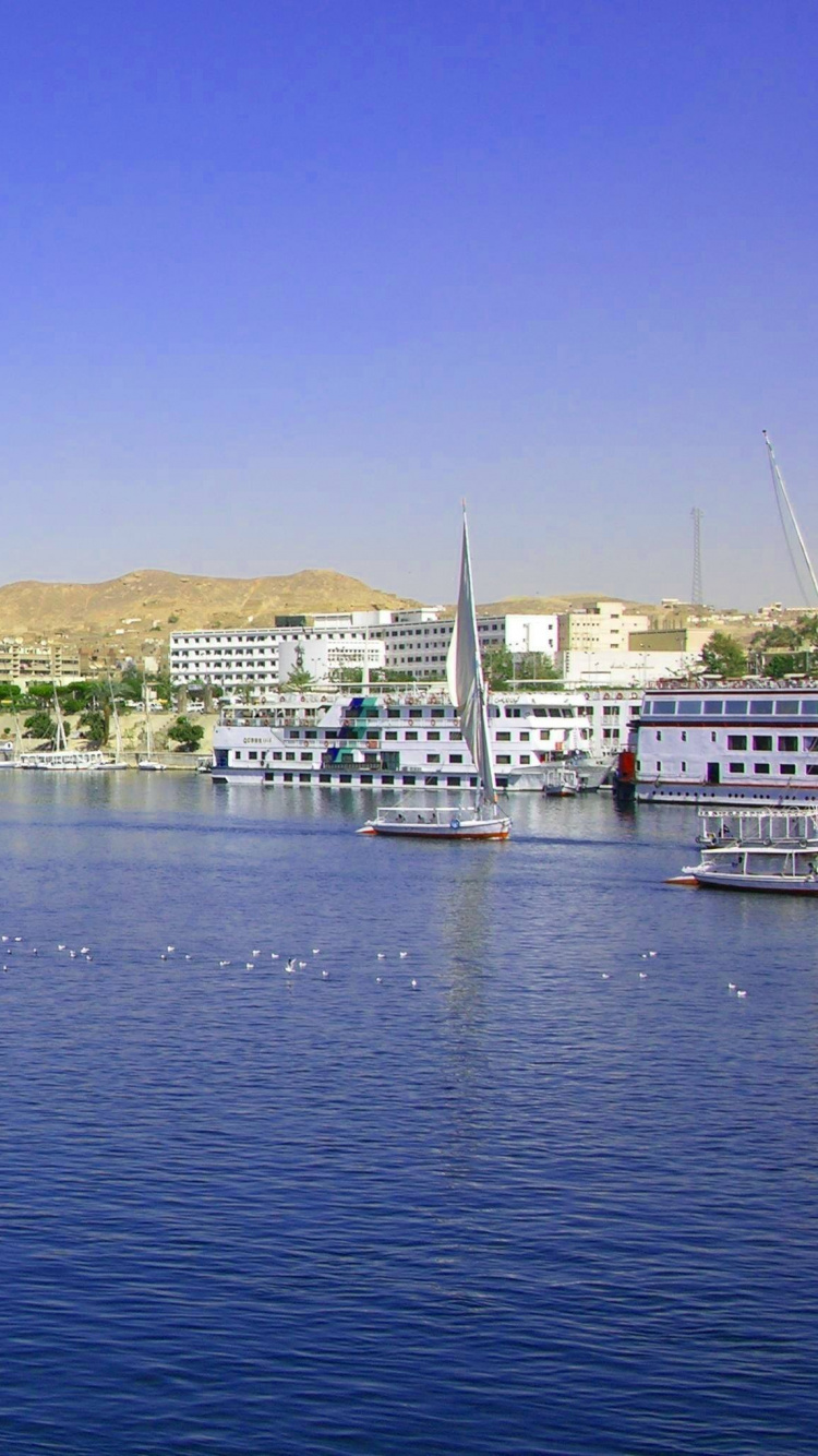 阿斯旺, 尼罗河, 水资源, 大海, 水运 壁纸 750x1334 允许