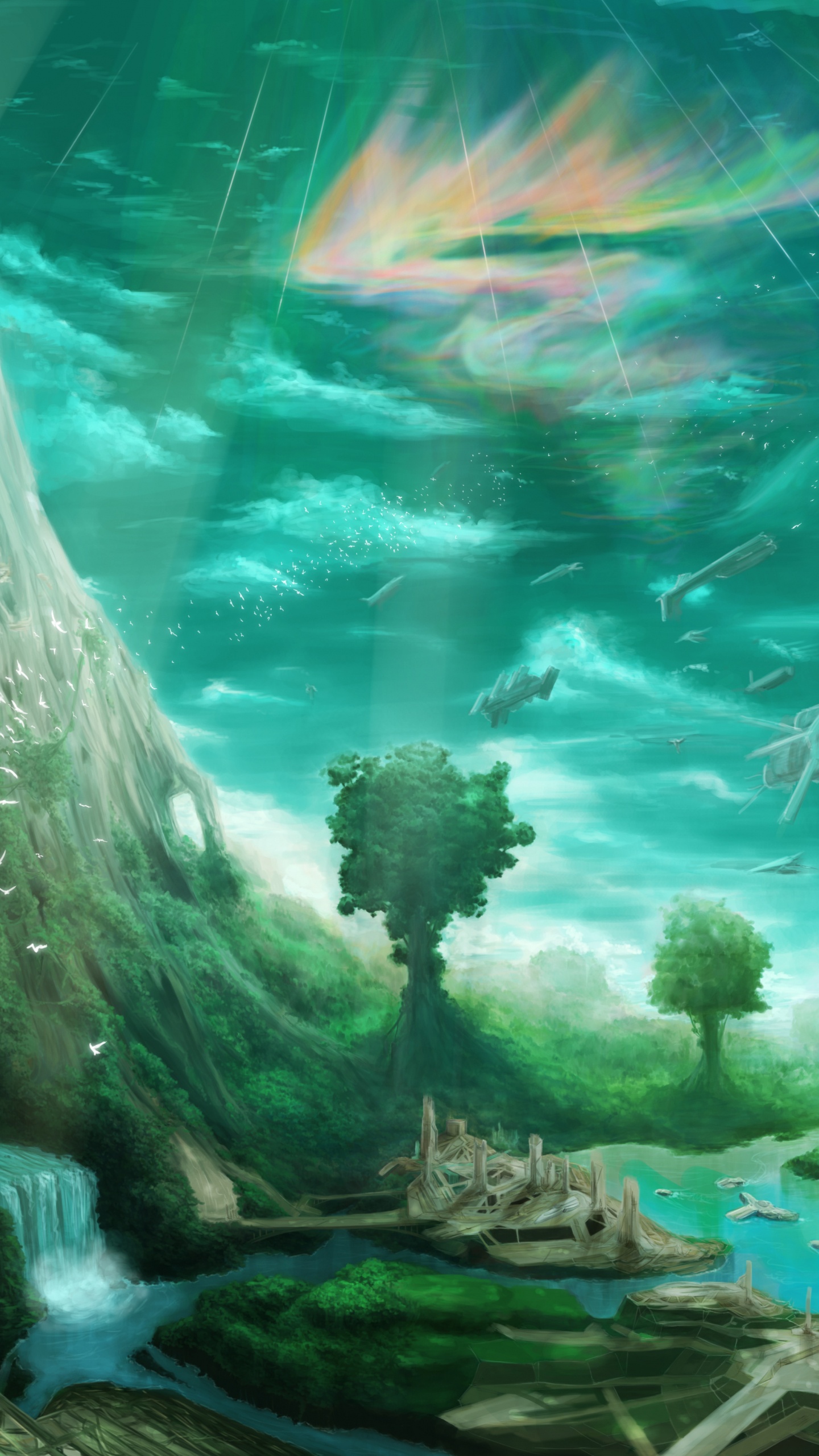 Récif de Corail Vert et Brun. Wallpaper in 1440x2560 Resolution