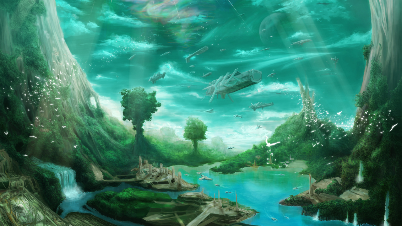 性质, 水道, 生物群落, 水下, 绿色的 壁纸 1280x720 允许