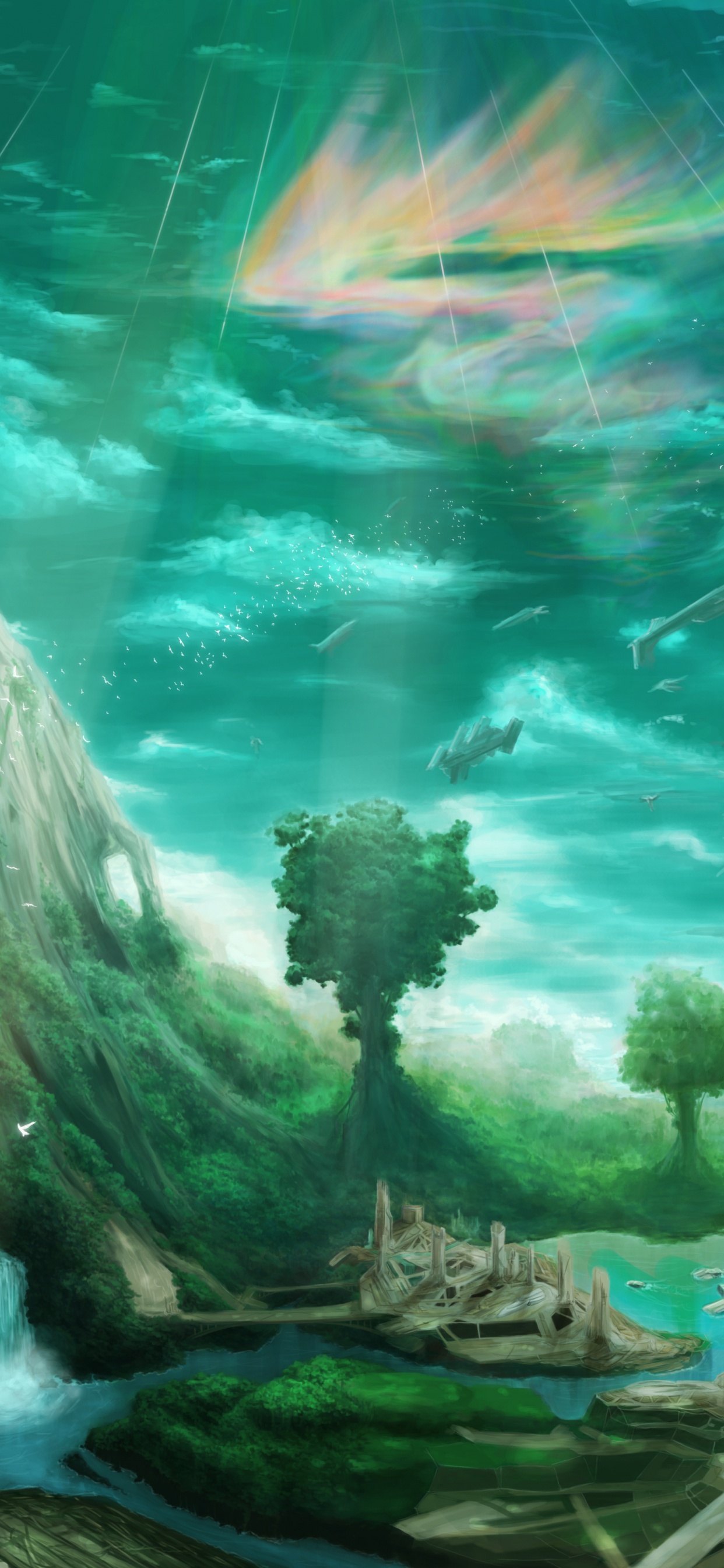 Green and Brown Coral Reef. Wallpaper in 1242x2688 Resolution