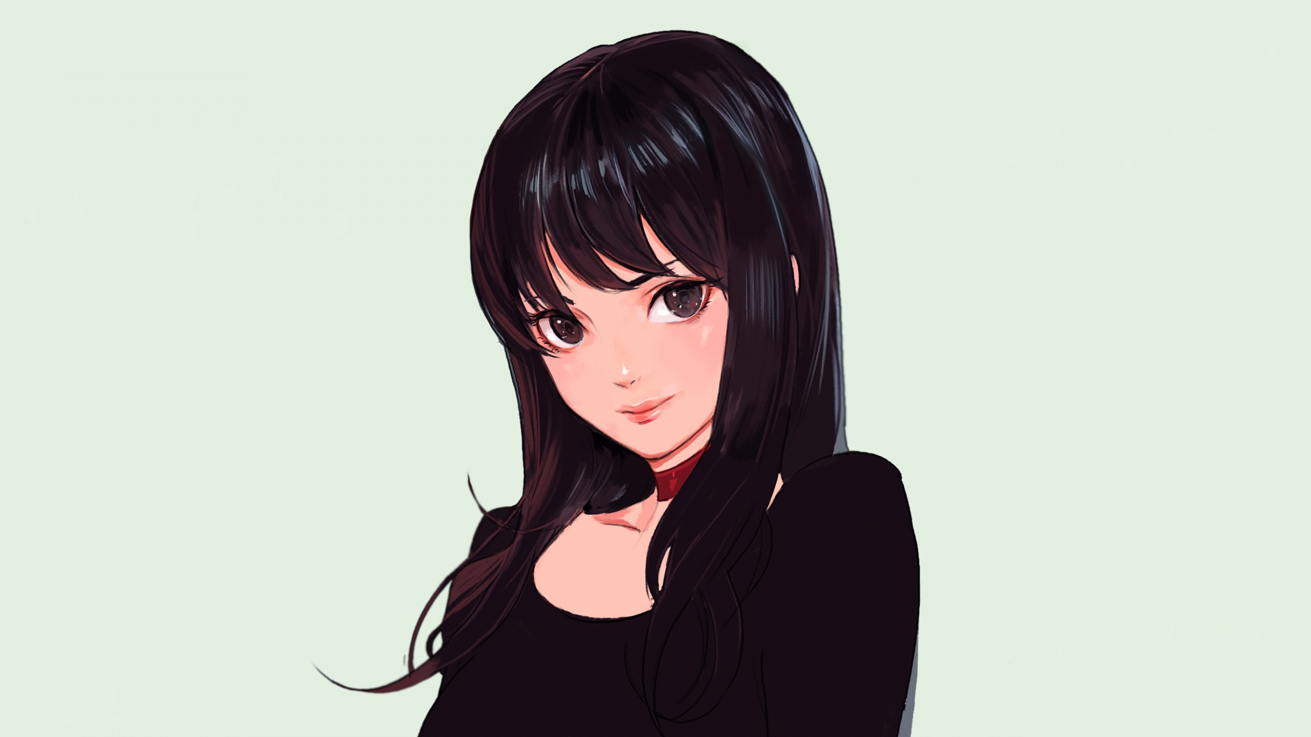 Mujer en Camisa de Manga Larga Negra. Wallpaper in 2560x1440 Resolution