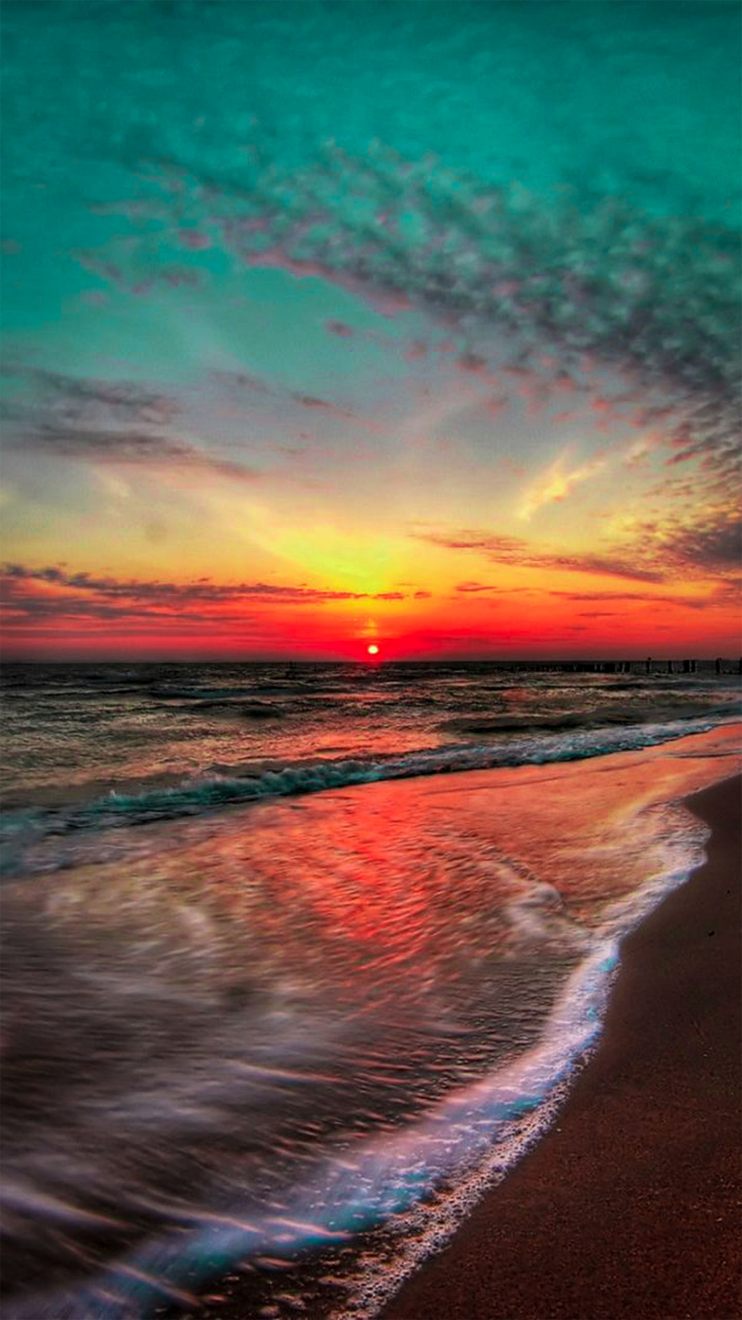 Hot Pink Sunset, Sunset, Water, Cloud, Atmosphere. Wallpaper in 1080x1920 Resolution