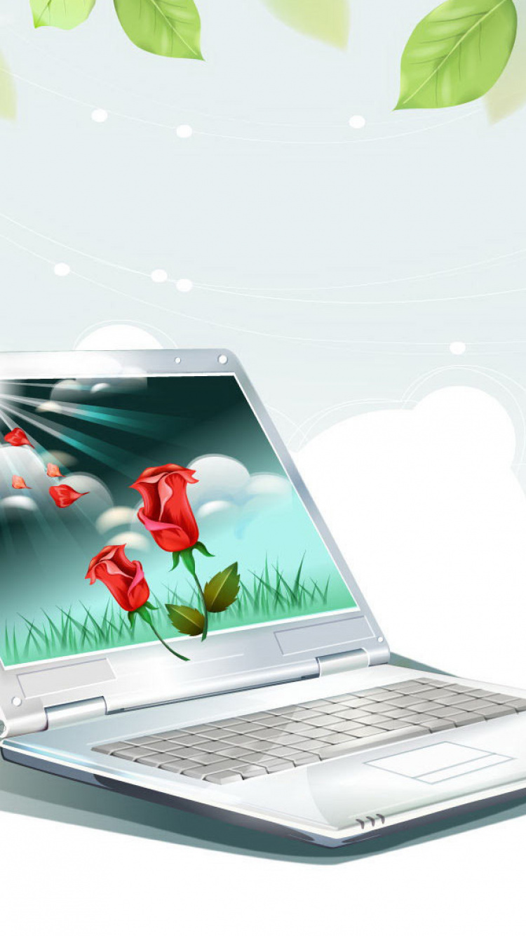 Weißer Laptop Auf Weißem Tisch. Wallpaper in 750x1334 Resolution