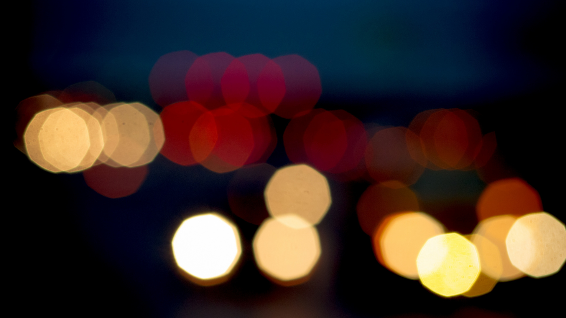 Luces Bokeh Rojas y Amarillas. Wallpaper in 1920x1080 Resolution