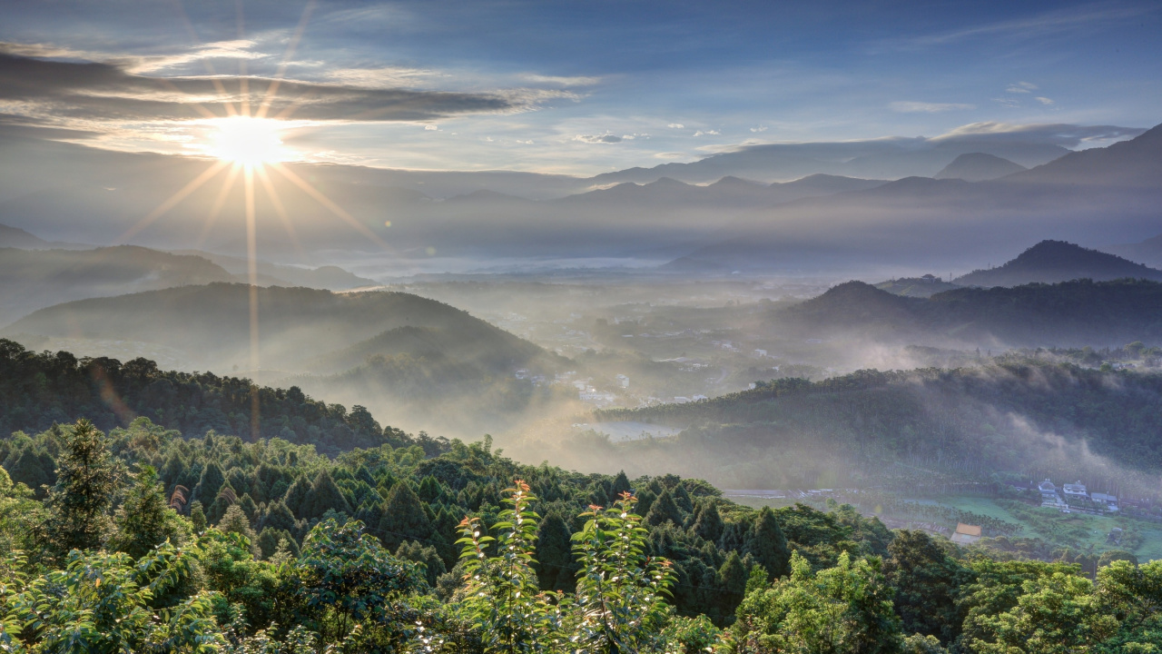 Green Trees Under White Clouds During Daytime. Wallpaper in 1280x720 Resolution