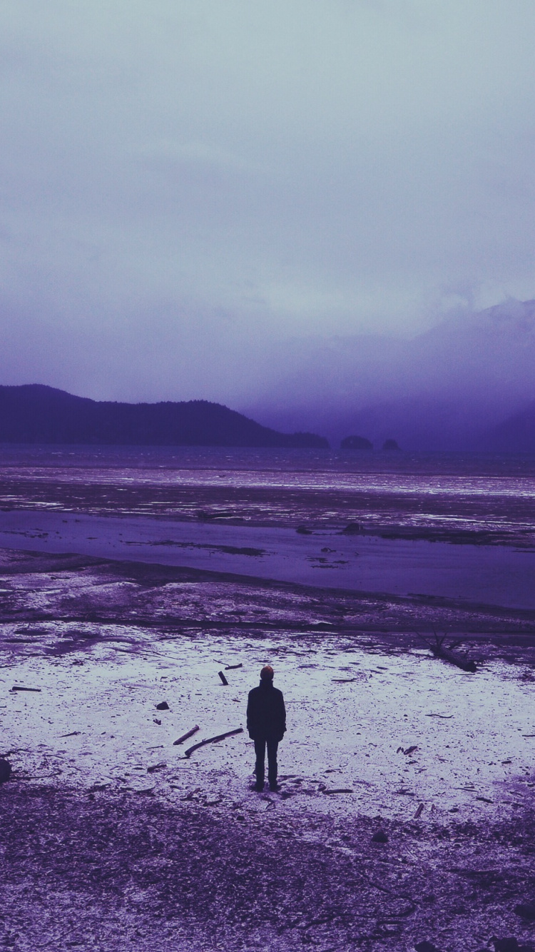 大海, 紫色的, 海洋, 紫罗兰色, 海岸 壁纸 750x1334 允许