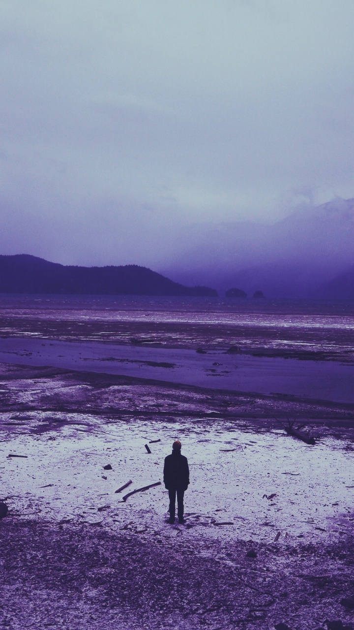 Sea, Purple, Ocean, Violet, Coast. Wallpaper in 720x1280 Resolution