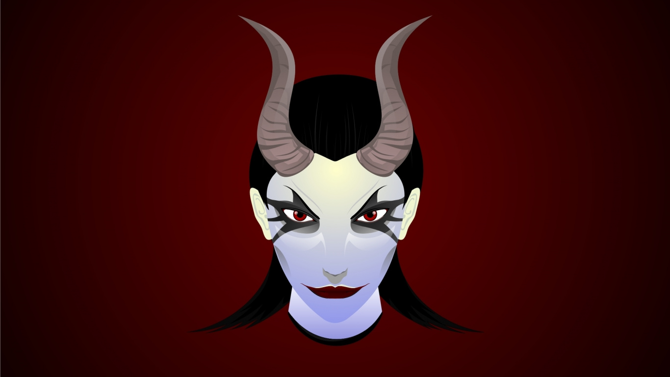 Chat Blanc et Noir Avec Illustration de Cheveux Noirs. Wallpaper in 1366x768 Resolution