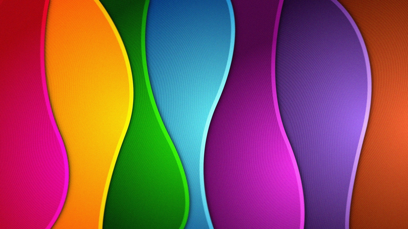 Purple Yellow and Green Abstract Painting. Wallpaper in 1366x768 Resolution
