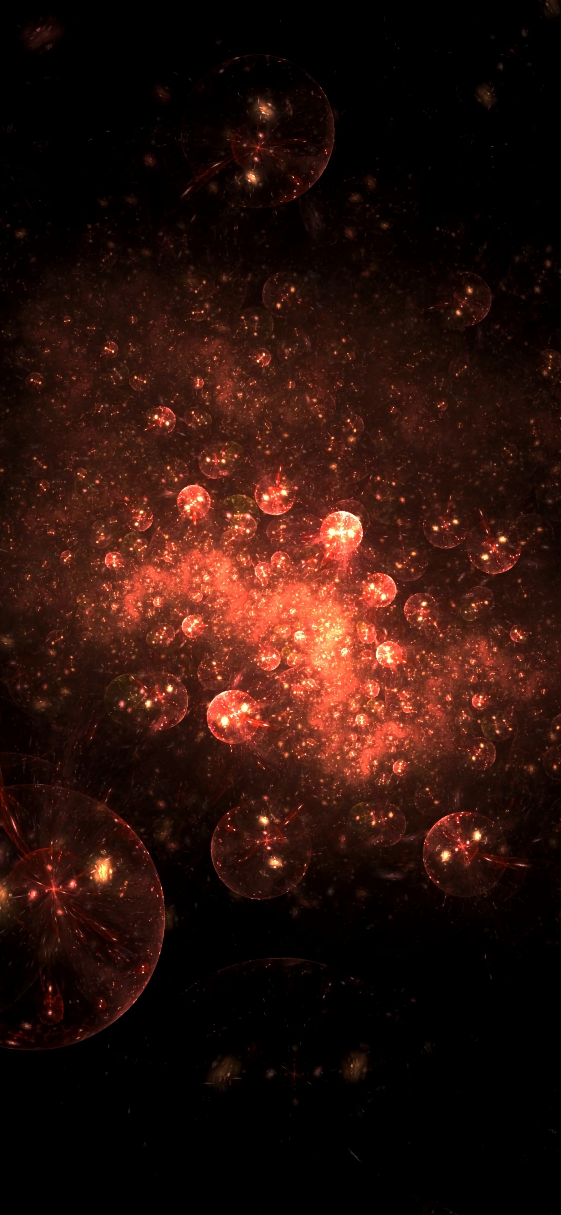 Ilustración de Galaxia Roja y Negra. Wallpaper in 1125x2436 Resolution