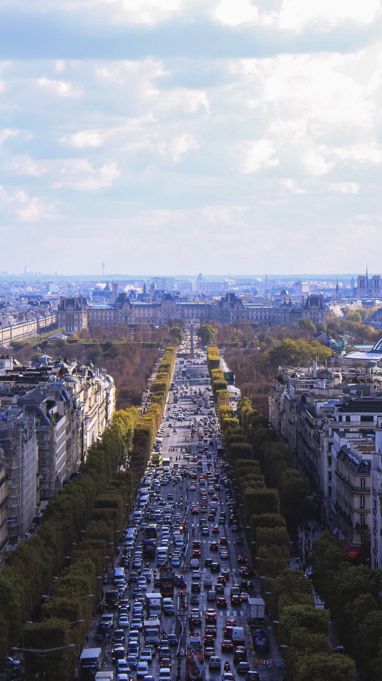 Ville Avec Des Immeubles de Grande Hauteur Sous Des Nuages Blancs Pendant la Journée. Wallpaper in 750x1334 Resolution