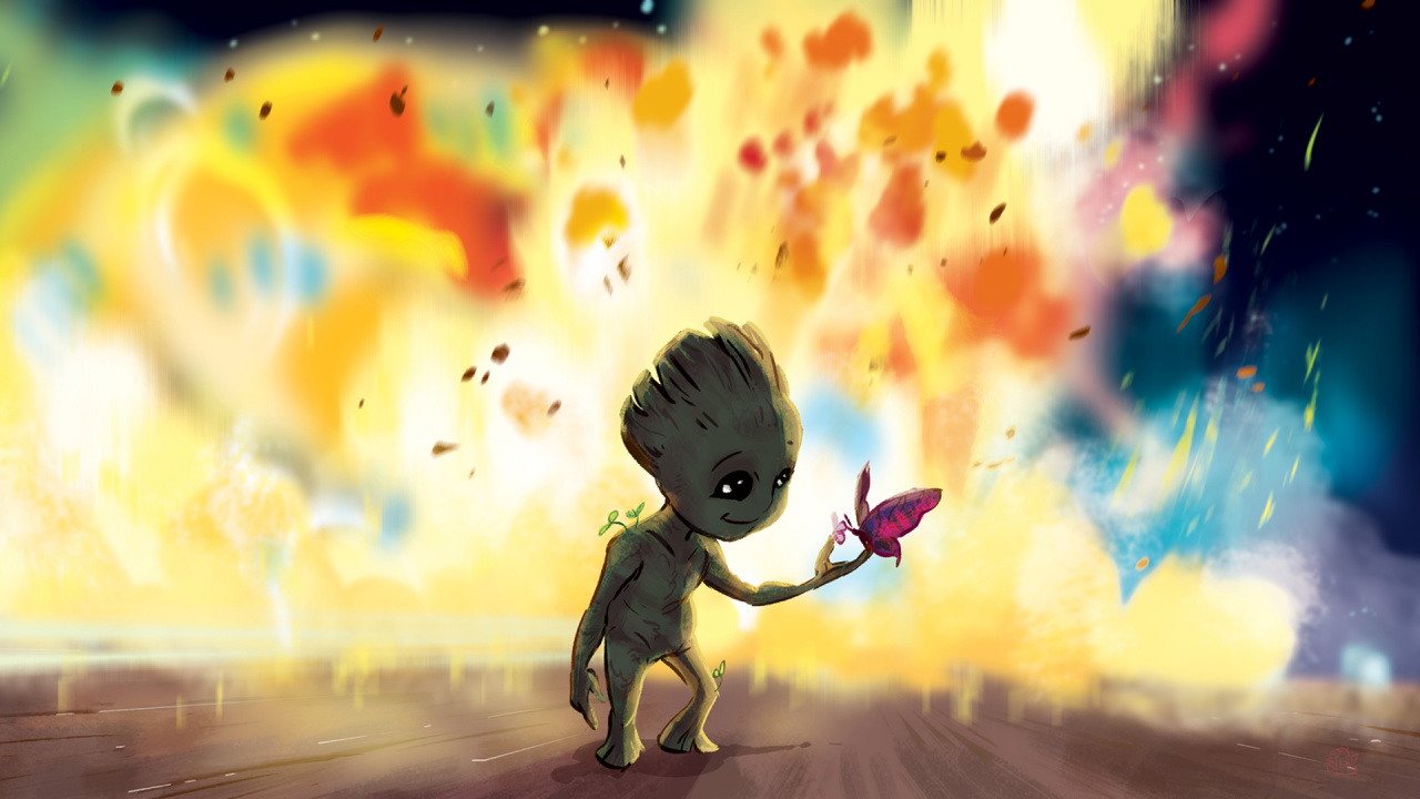 Boy in Gray Hoodie Holding Red Rose Illustration. Wallpaper in 1280x720 Resolution