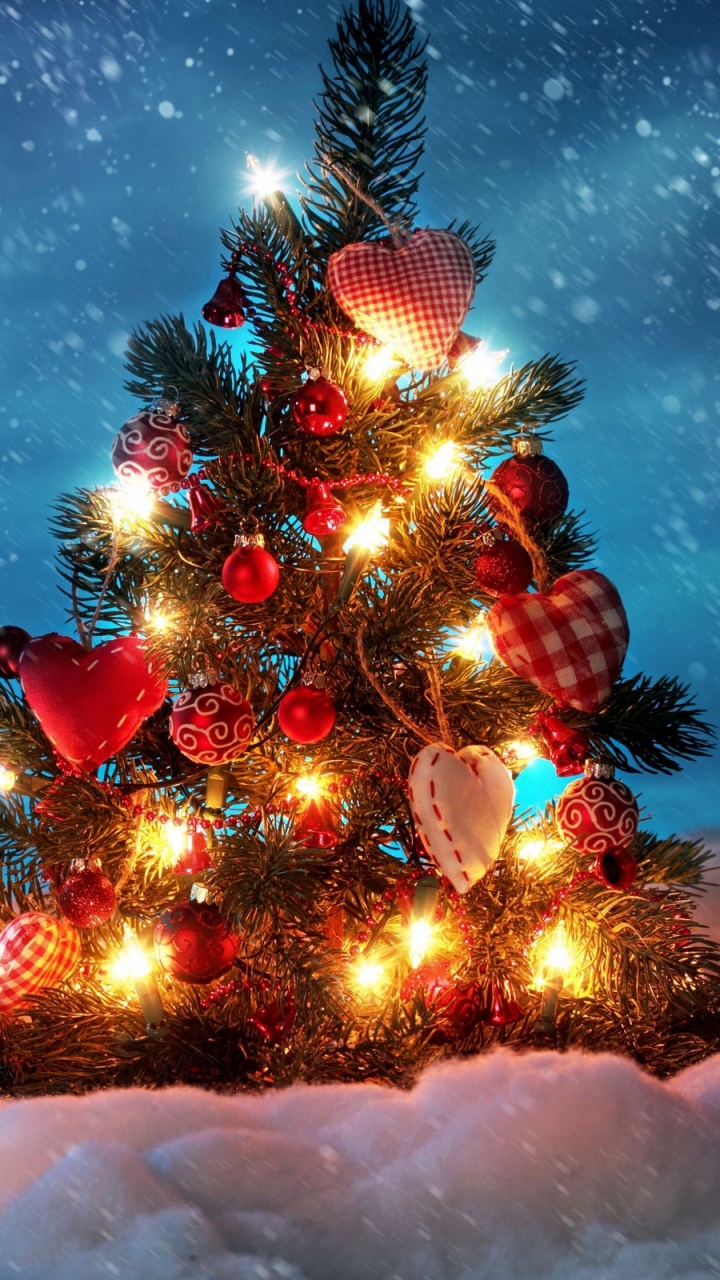 Le Jour De Noël, Arbre de Noël, Nature, Hiver, Décoration de Noël. Wallpaper in 720x1280 Resolution